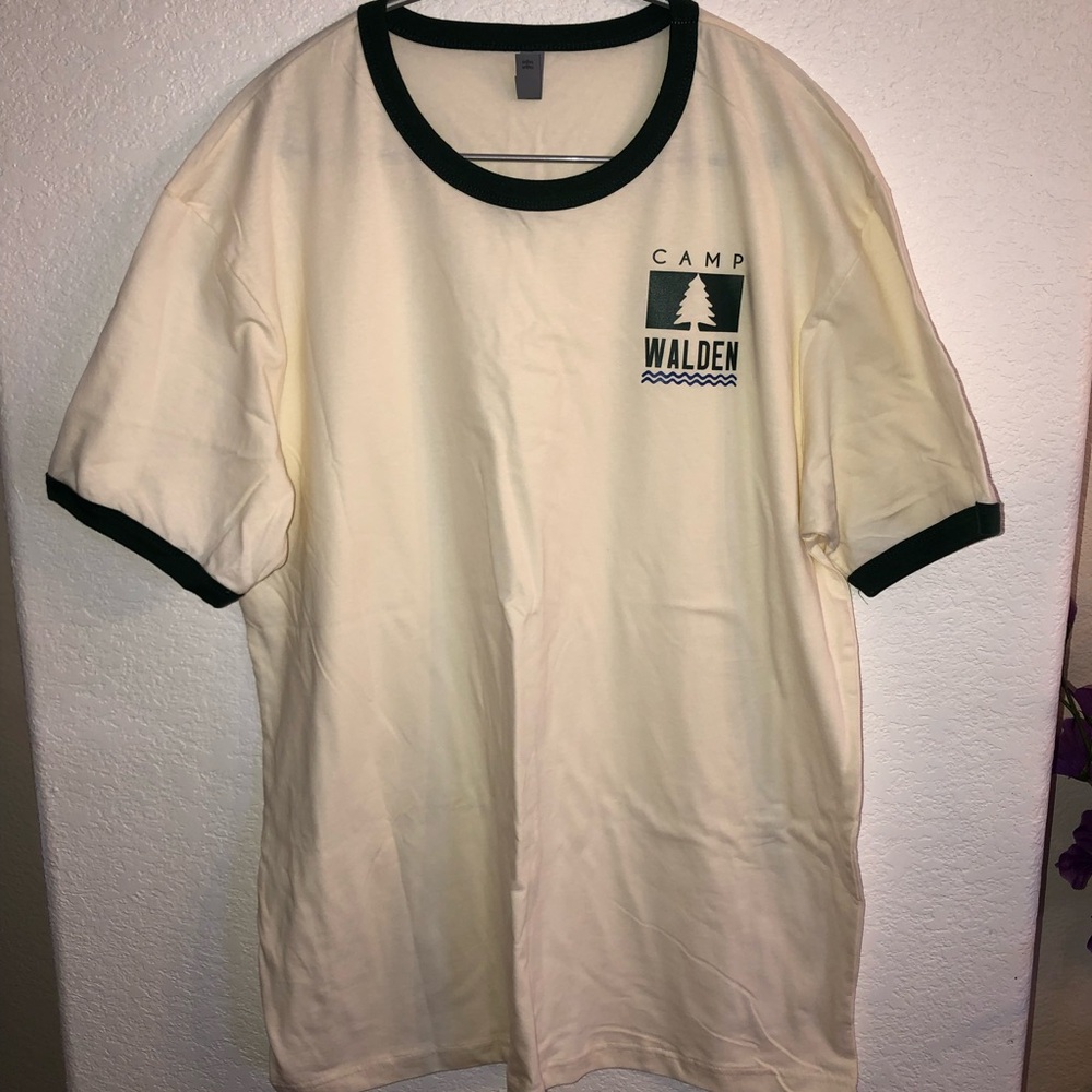 NWOT Camp Walden Cream with Forest Green Ringer T-Shirt XL from the Parent Trap